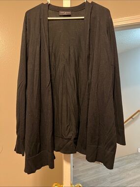 Lane Bryant Black Open Draped Cardigan